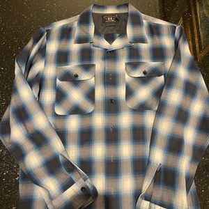 Double RL.  25th Year Anniversary.  Long Sleeve Shirt. Camp Collar.